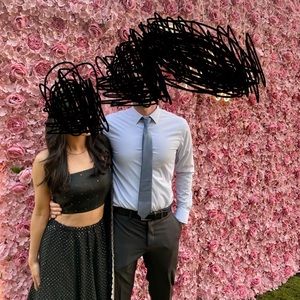 Indian outfit - Lehenga skirt with short spaghetti strap top and Dupatta